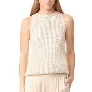 Vince cotton sleeveless chunky knit top
